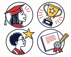 Illustration of academic achievement and success