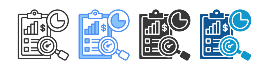 Fototapeta premium Kpi Icon Set Multiple Style Collection