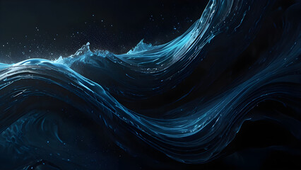flowing ribbon of luminous blue energy "Celestial Wave, Generative Ai