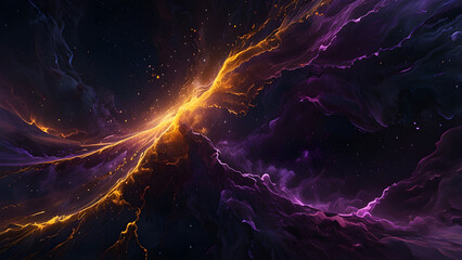 vivid golden and violet energy waves Solar Veil, Generatve Ai