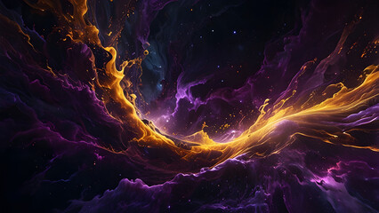 vivid golden and violet energy waves Solar Veil, Generatve Ai