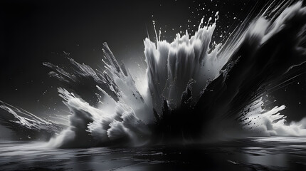 fluid energy of silver waves suspended in darkness Silver Tempest, Generative Ai