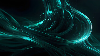 mystical flow of teal energy swirling through darkness Ethereal Current, Generatve Ai