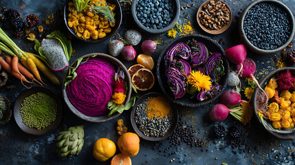 Bright, Colorful Food Photography Highlighting Healthy, Organic, and Plant-Based Ingredients