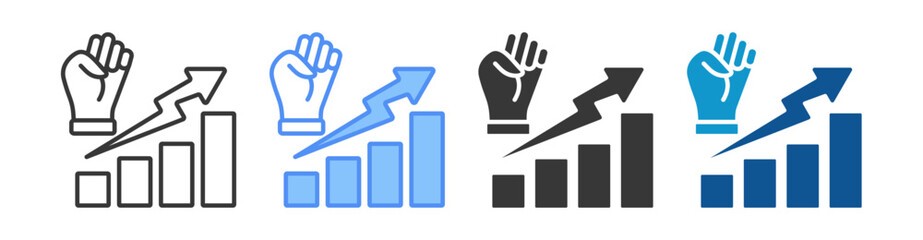 Motivation Icon Set Multiple Style Collection