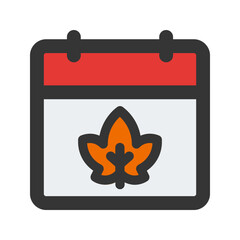 autumn flat line icon