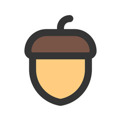 acorn flat line icon
