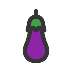 eggplant flat line icon