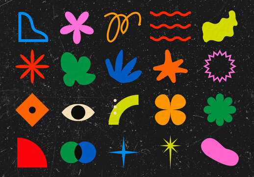 Abstract Shape Design Element Set