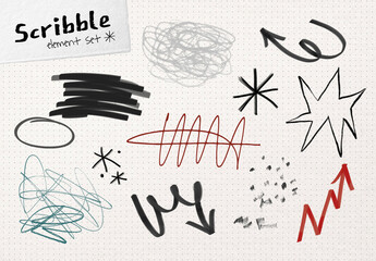 Creative Scribble Elements Design Set
