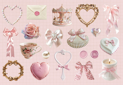 Coquette Collage Element Set