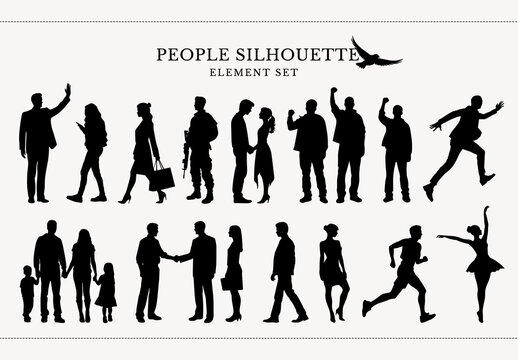 People Silhouette Element Set
