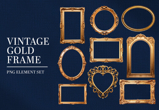Vintage Gold Frame Element Set