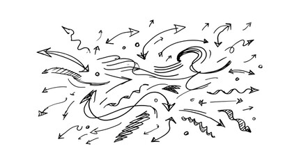 Fototapeta premium Abstract Black and White Worm Pattern on Transparent Background, PNG