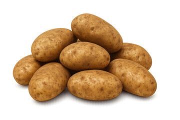 Potatoes piling, fresh root vegetables for cooking meal preparation, agriculture theme, transparent background