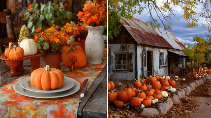 Colorful Autumn Leaves, Pumpkin Patches, and Rustic Harvest Celebrations at Home 