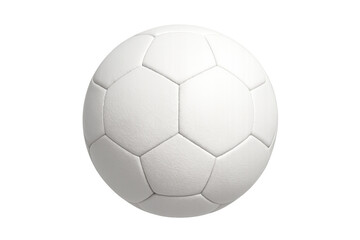 Fototapeta premium White soccer ball with hexagonal panels, sporting equipment for football game, isolated on transparent background