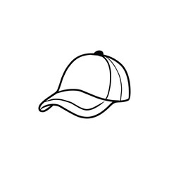 Minimalist Baseball Cap Line Art Illustration