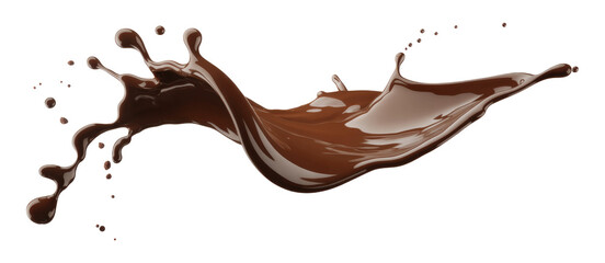 chocolate splash isolated on white background.