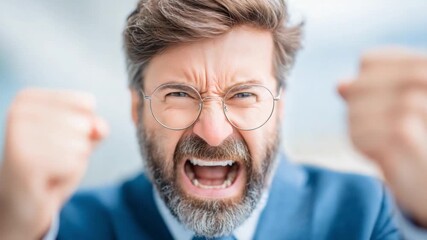 Wrath: A man with a commanding presence is consumed by unbridled rage, the intense emotion of the image is palpable.