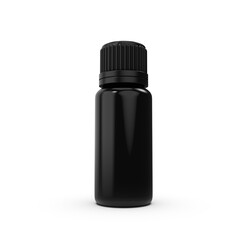 Black Plastic droper Bottle Mockup on White Background