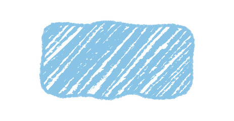 Blue wavy rectangle quote box with handdrawn chalk sketch frame. Diagonal fluid shape and banner design as creative background. Graphic element for text in isolated format.