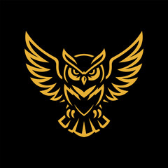 Flying Owl Logo Vector