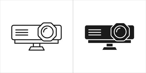 Motion sensor icon, line art and solid silhouette