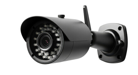 Security camera isolated on transparent background for surveillance