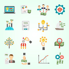 Flat Style Business Investment and Financial Growth Concept Creative Illustration