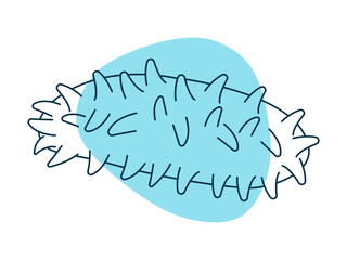 Sea cucumber icon. Deep sea icon. Simple vector in modern thin line style. Vector illustration.
