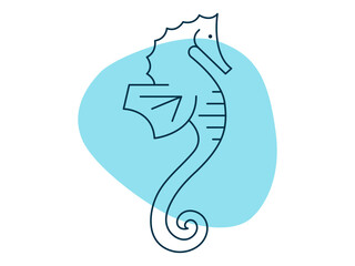 Seahorse icon. Deep sea icon. Simple vector in modern thin line style. Vector illustration.