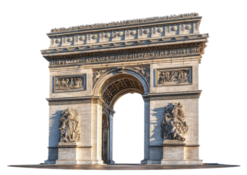 Ornate, stone archway with carvings against a dark backdrop