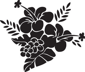 Flower Vector Stencil Black and White Illustration – Elegant Floral Silhouette Design for Decoration, Craft, Pattern, and Botanical Art Projects