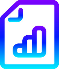Modern Blue Gradient Line Icon of a Financial Report Document