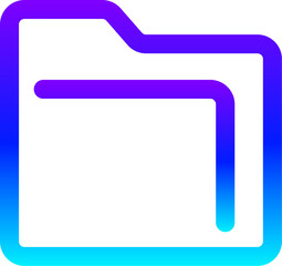 Modern Blue Gradient Line Icon of a Data Folder