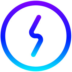 Modern Blue Gradient Line Icon of Time and Energy