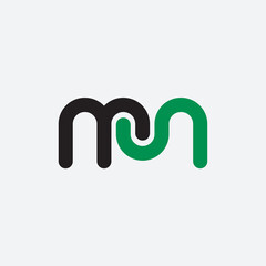 simple and modern mn logo design template elements