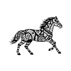 Running Horse Silhouette Vector Art