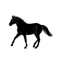 Obraz premium Running Horse Silhouette Vector Art