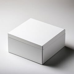 A photo of white box, with white plain background, for mockup