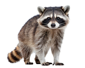 Fototapeta premium cute raccoon isolated on white background, full body