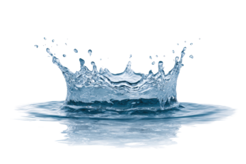 Clear blue water splash frozen in mid air against black background liquid fluid, Png, Isolated on Transparent Background, Cut Out