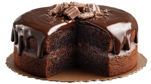 Milk chocolate pieces falling isolated on a white background