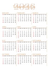 Minimalist 2026 Calendar