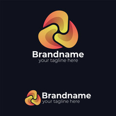 Abstract Gradient Logo Collection Set. Modern Creative Technology Business Symbol Vector Icon Design Template for Corporate Branding