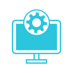 Update icon, Symbol Isolated on white. Blue icon