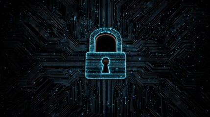 Digital Lock Symbolizing Cybersecurity and Data Protection