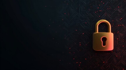 High - tech Lock Symbol Representing Cybersecurity and Data Protection