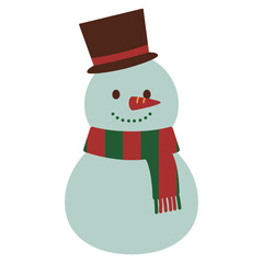 帽子をかぶった雪だるまのイラスト